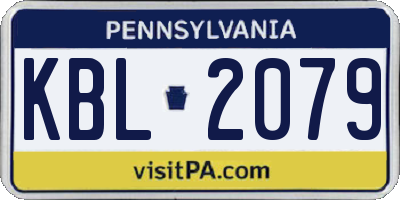 PA license plate KBL2079