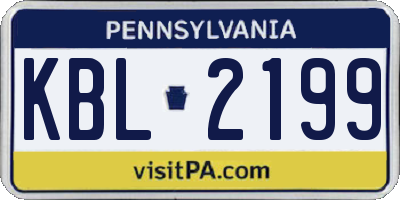 PA license plate KBL2199