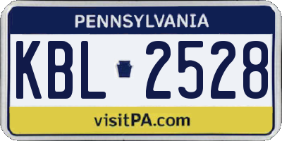 PA license plate KBL2528