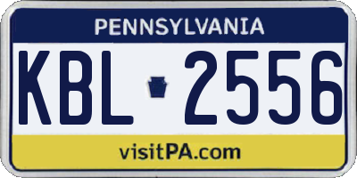 PA license plate KBL2556