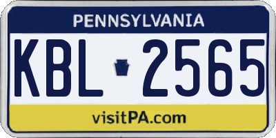 PA license plate KBL2565