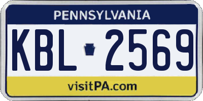 PA license plate KBL2569