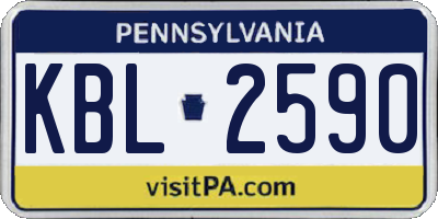 PA license plate KBL2590