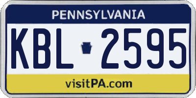 PA license plate KBL2595
