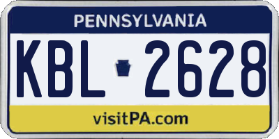 PA license plate KBL2628