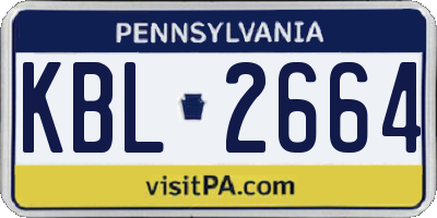 PA license plate KBL2664