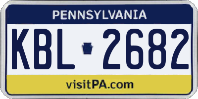 PA license plate KBL2682