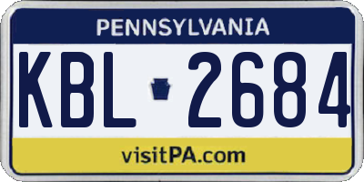 PA license plate KBL2684