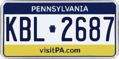 PA license plate KBL2687