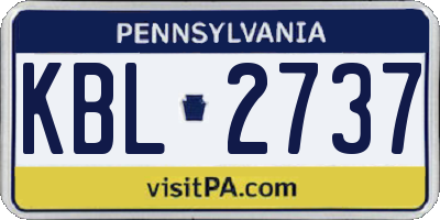 PA license plate KBL2737