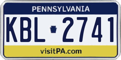 PA license plate KBL2741