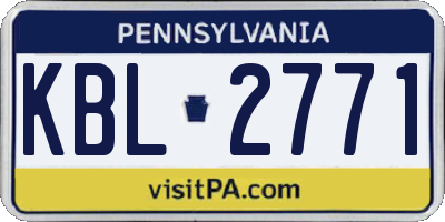 PA license plate KBL2771