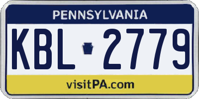 PA license plate KBL2779
