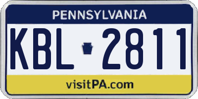 PA license plate KBL2811