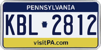 PA license plate KBL2812