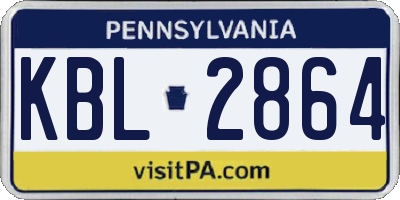 PA license plate KBL2864