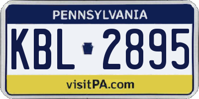 PA license plate KBL2895