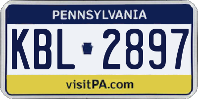 PA license plate KBL2897