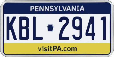 PA license plate KBL2941