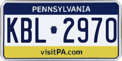 PA license plate KBL2970
