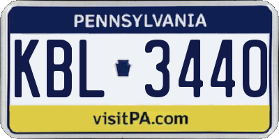 PA license plate KBL3440