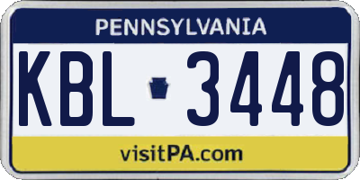 PA license plate KBL3448