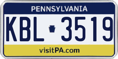 PA license plate KBL3519
