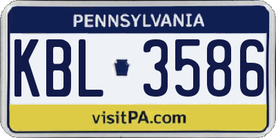 PA license plate KBL3586