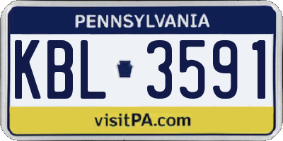 PA license plate KBL3591