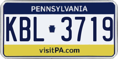 PA license plate KBL3719
