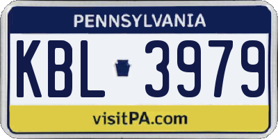 PA license plate KBL3979