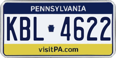 PA license plate KBL4622
