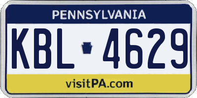 PA license plate KBL4629