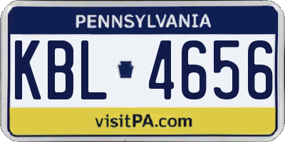 PA license plate KBL4656