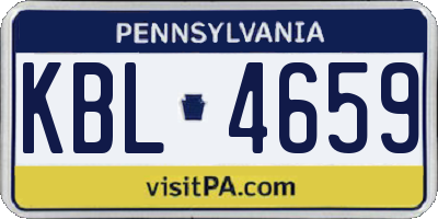 PA license plate KBL4659
