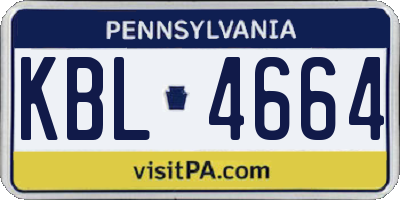 PA license plate KBL4664