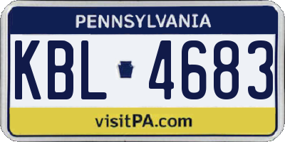 PA license plate KBL4683