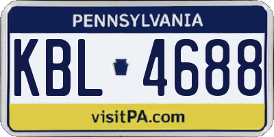 PA license plate KBL4688