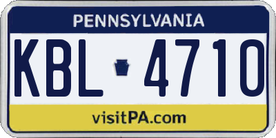 PA license plate KBL4710