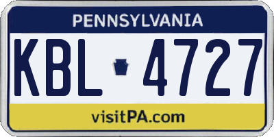 PA license plate KBL4727