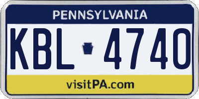 PA license plate KBL4740