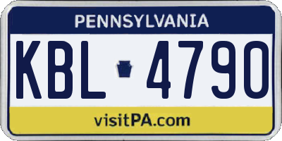 PA license plate KBL4790
