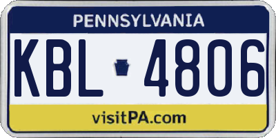 PA license plate KBL4806