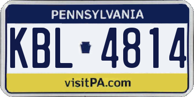 PA license plate KBL4814