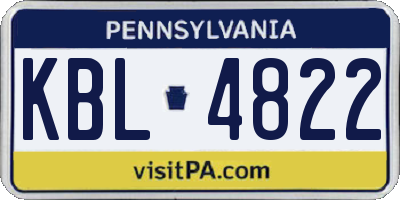 PA license plate KBL4822