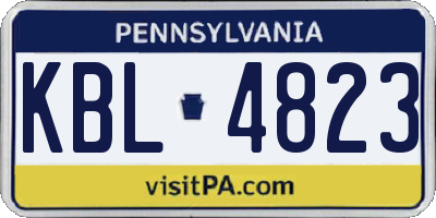 PA license plate KBL4823