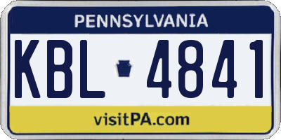 PA license plate KBL4841