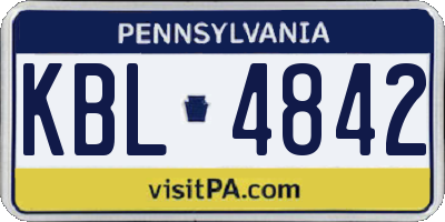 PA license plate KBL4842