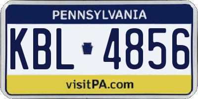 PA license plate KBL4856