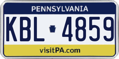 PA license plate KBL4859